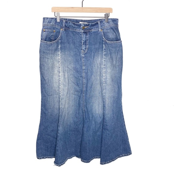 Cato Skirts Cato Y2k Modest Long Denim Maxi Skirt Blue Jean 2